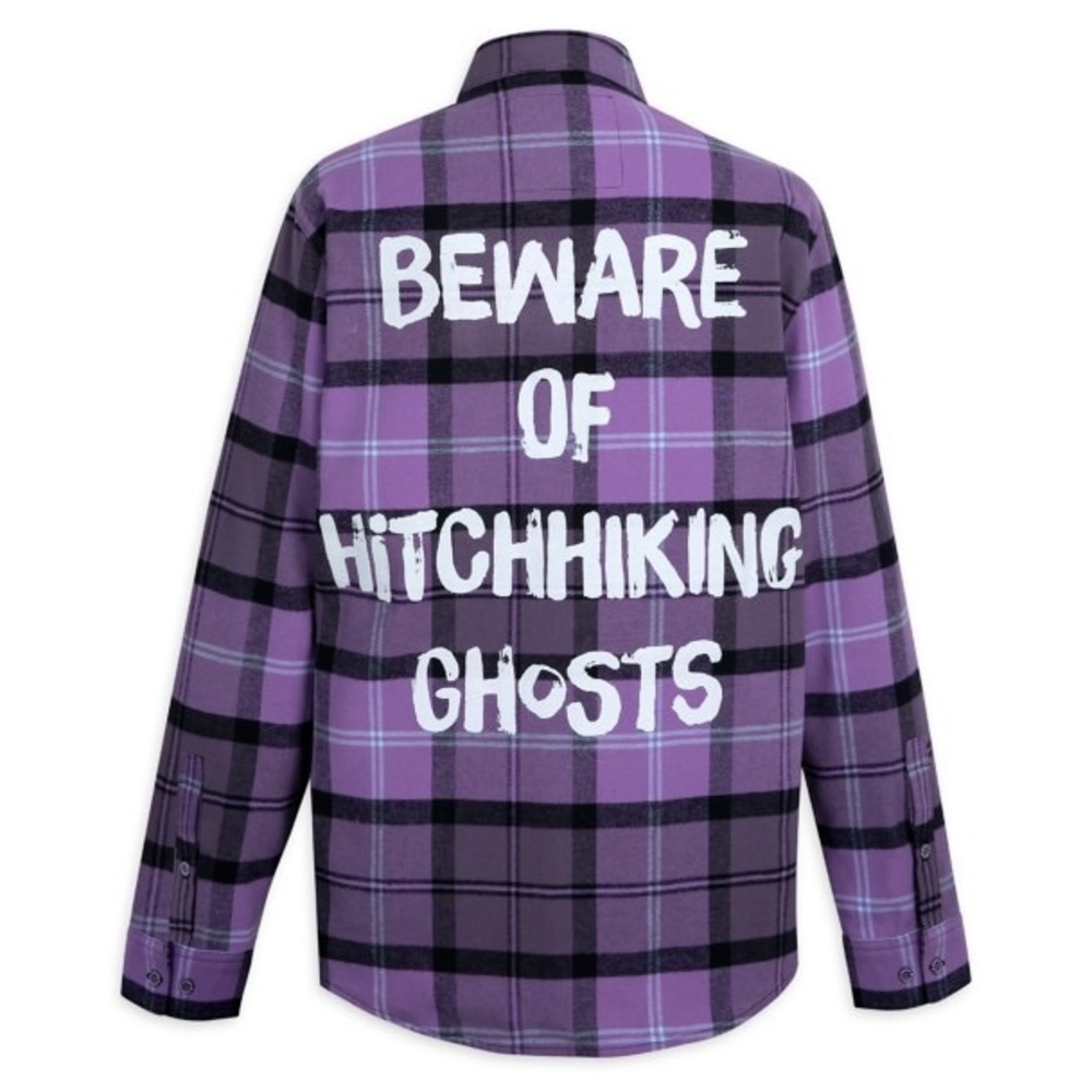 Hitchhiking Ghosts Glow-in-the-Dark Flannel Shirt for AdultsXL by Cakeworthy-NWT
